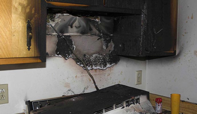 Fire damage restoration service in your area