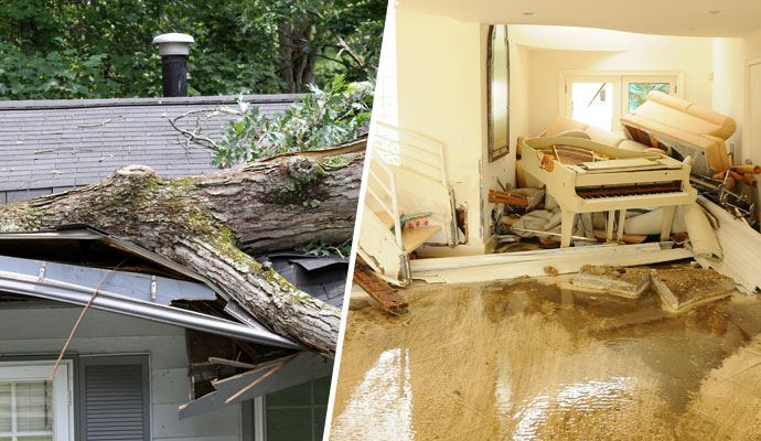 a home that was damaged by a storm